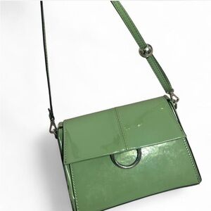 Zara Green Patent Leather Crossbody Bag